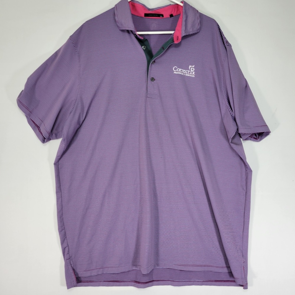 Greyson Men's Polo Golf Shirt Purple Striped Size‎ XXL